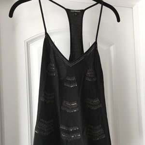 Express Black Tank Top with Sequins